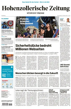 Cover of Hohenzollerische Zeitung