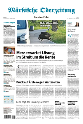 Cover of Markische Oderzeitung Bernau
