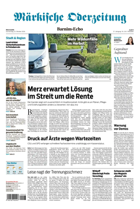 Cover of Markische Oderzeitung Eberswalde
