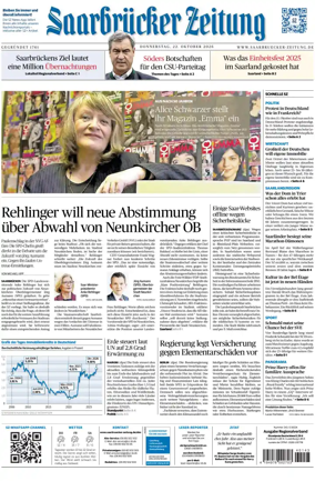 Cover of Saarbruecker Zeitung