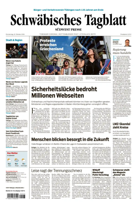 Cover of Schwabisches Tagblatt - Tubinger Chronik