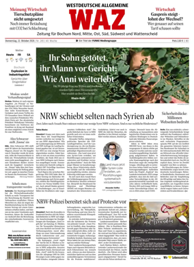 Cover of Westdeutsche Allgemeine Zeitung (Bochum)