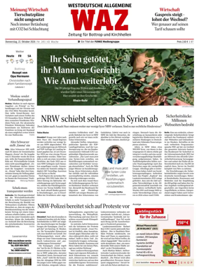 Cover of Westdeutsche Allgemeine Zeitung (Bottrop)