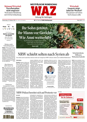 Cover of Westdeutsche Allgemeine Zeitung (Hattingen)