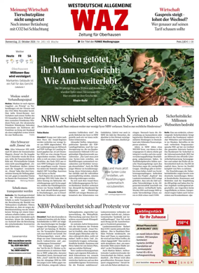 Cover of Westdeutsche Allgemeine Zeitung (Oberhausen)