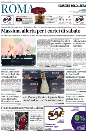 Cover of Corriere della Sera (Roma)