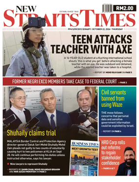 Cover of New Straits Times