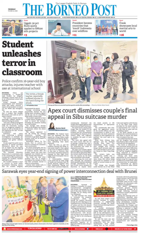 Cover of The Borneo Post (Sarawak)