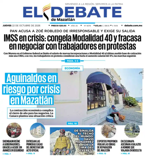 Cover of El Debate de Mazatlan