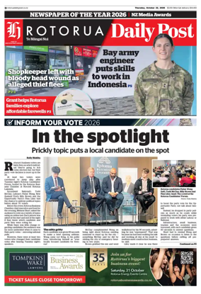 Cover of Rotorua Daily Post