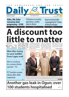 Cover of Daily Trust