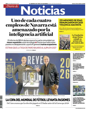 Cover of Diario de Noticias (Spain)