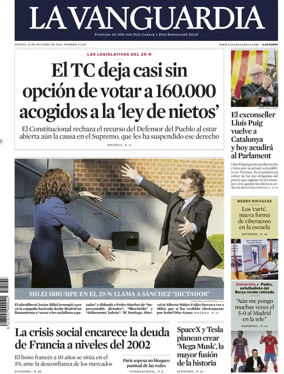 Cover of La Vanguardia (1st Edition)