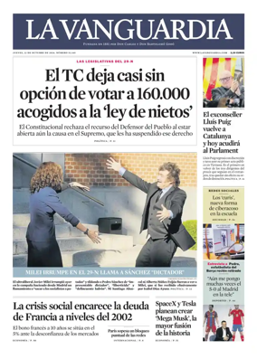 Cover of La Vanguardia