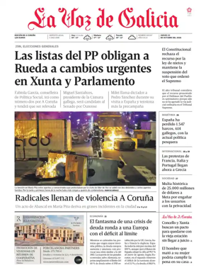 Cover of La Voz de Galicia (A Coruna)
