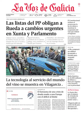 Cover of La Voz de Galicia (Arousa)