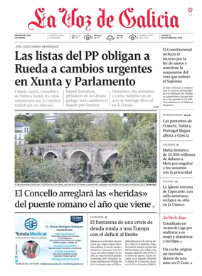Cover of La Voz de Galicia (Lugo)