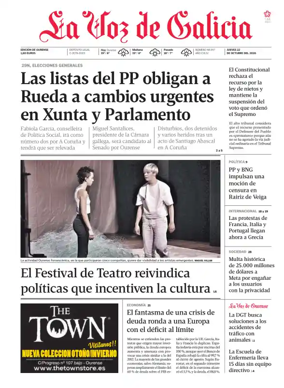 Cover of La Voz de Galicia (Ourense)
