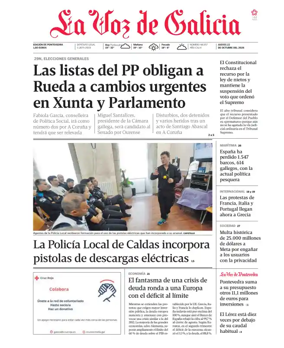 Cover of La Voz de Galicia (Pontevedra)