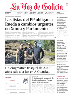 Cover of La Voz de Galicia (Vigo)