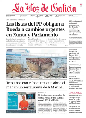 Cover of La Voz de Galicia (Viveiro)