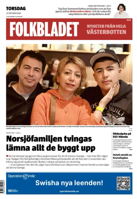 Cover of Folkbladet Vasterbotten