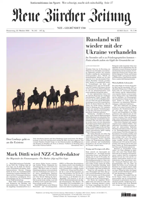 Cover of Neue Zurcher Zeitung