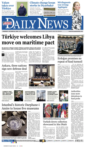 Cover of Hurriyet Daily News & Economic Review