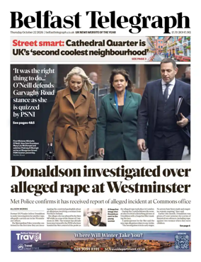 Cover of Belfast Telegraph
