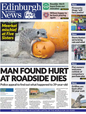Cover of Edinburgh Evening News