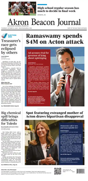 Cover of Akron Beacon Journal