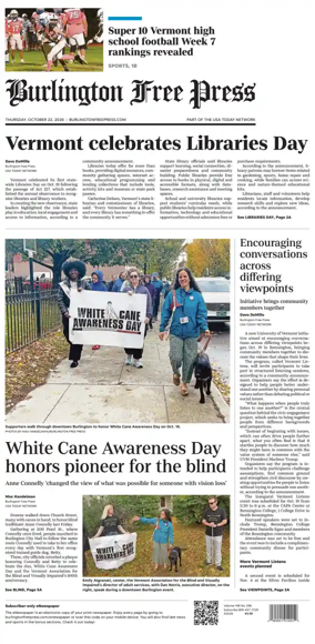Cover of Burlington Free Press