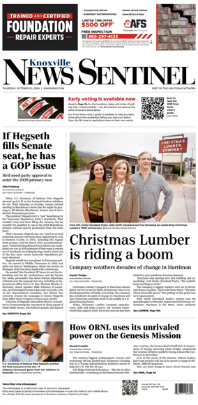 Cover of Knoxville News Sentinel