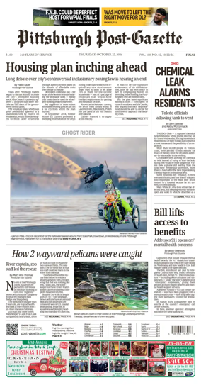 Cover of Pittsburgh Post-Gazette