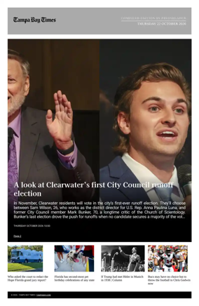 Cover of Tampa Bay Times TFP