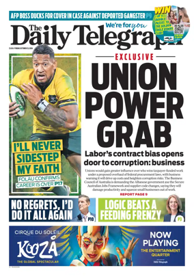 Cover of The Daily Telegraph (Sydney)