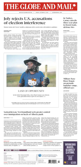 Cover of The Globe and Mail (BC Edition)