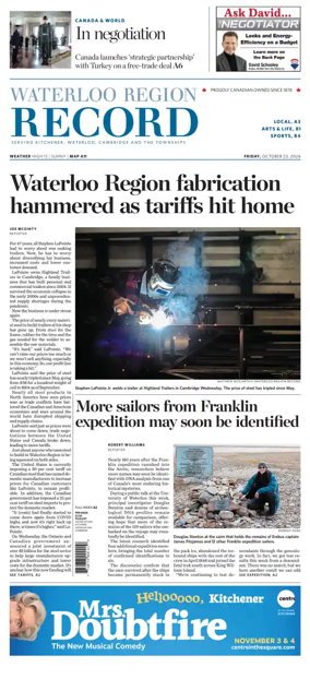 Cover of Waterloo Region Record