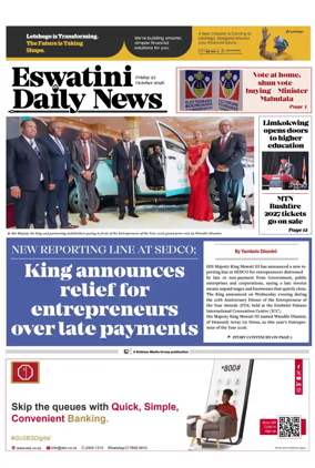 Cover of Eswatini Daily News