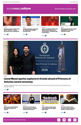Cover of Euronews Culture and Sport Compiled Edition