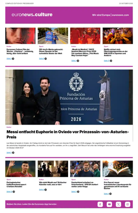 Cover of Euronews Culture and Sport (German)