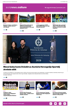 Cover of Euronews Culture and Sport (Hungarian)