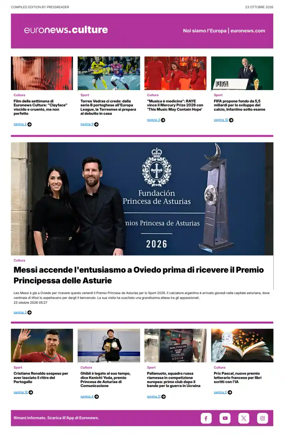 Cover of Euronews Culture and Sport (Italian)