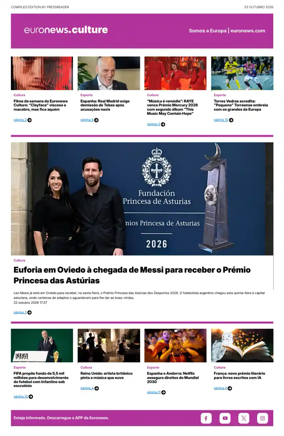 Cover of Euronews Culture and Sport (Portuguese)