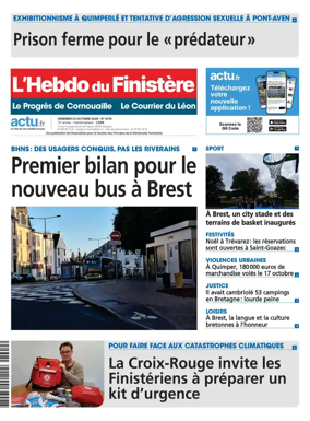 Cover of L'Hebdo du Finistere - Le Progres de Cornouaille Le Courrier du Leon