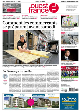 Cover of Ouest-France (Quimper Centre-Finistere)
