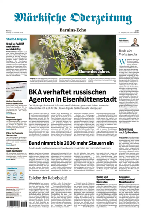 Cover of Markische Oderzeitung Bernau