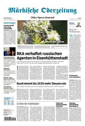 Cover of Markische Oderzeitung Eisenhuttenstadt