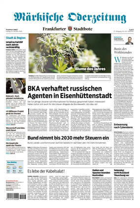 Cover of Markische Oderzeitung Frankfurt (Oder)