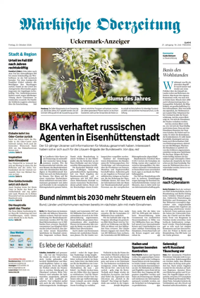 Cover of Markische Oderzeitung Uckermarkanzeiger